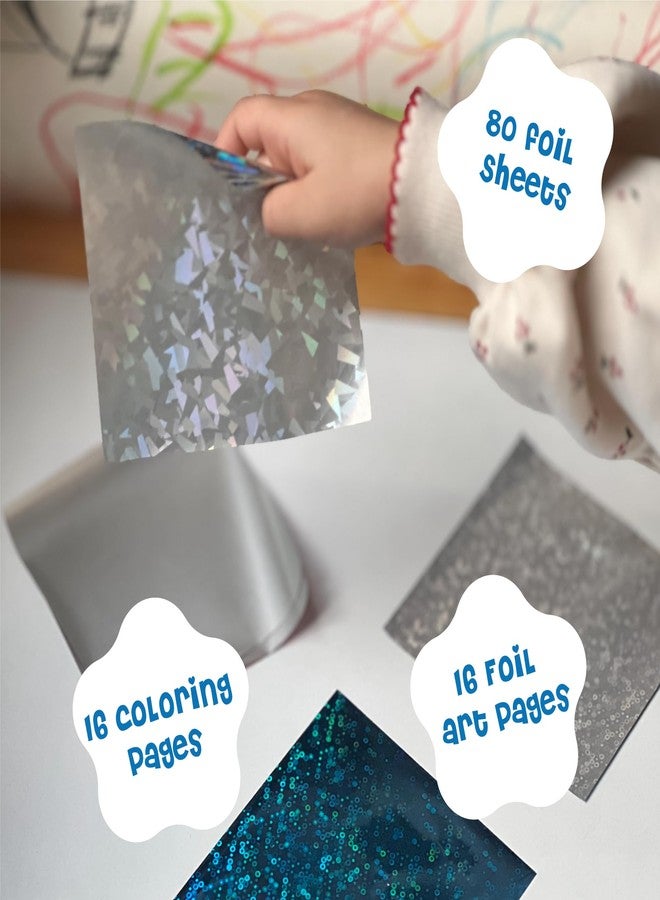 DINO MINI Foil4Fun - Foil Art for Kids - Craft Kits for Kids Ages 4-8 - Includes 16 Foil Art Pages and 16 Coloring Pages - Screen Free Birthday Gifts - Airplane and Travel Activities (Under The Sea) - Image 4